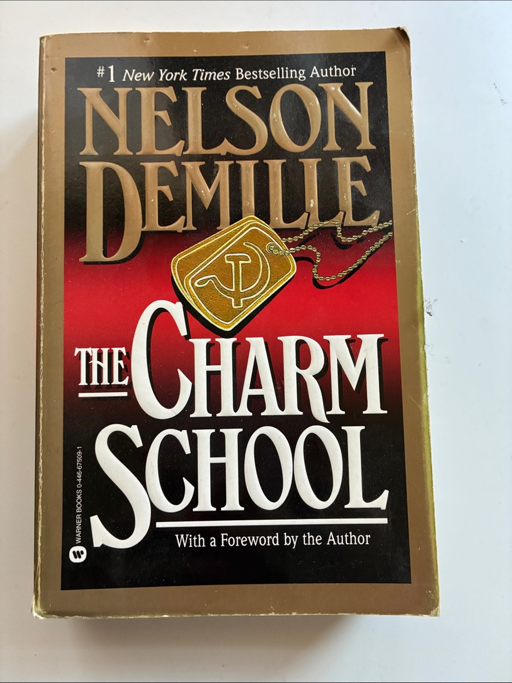The Charm School by NelsonDeMille - Gold, Red, Black